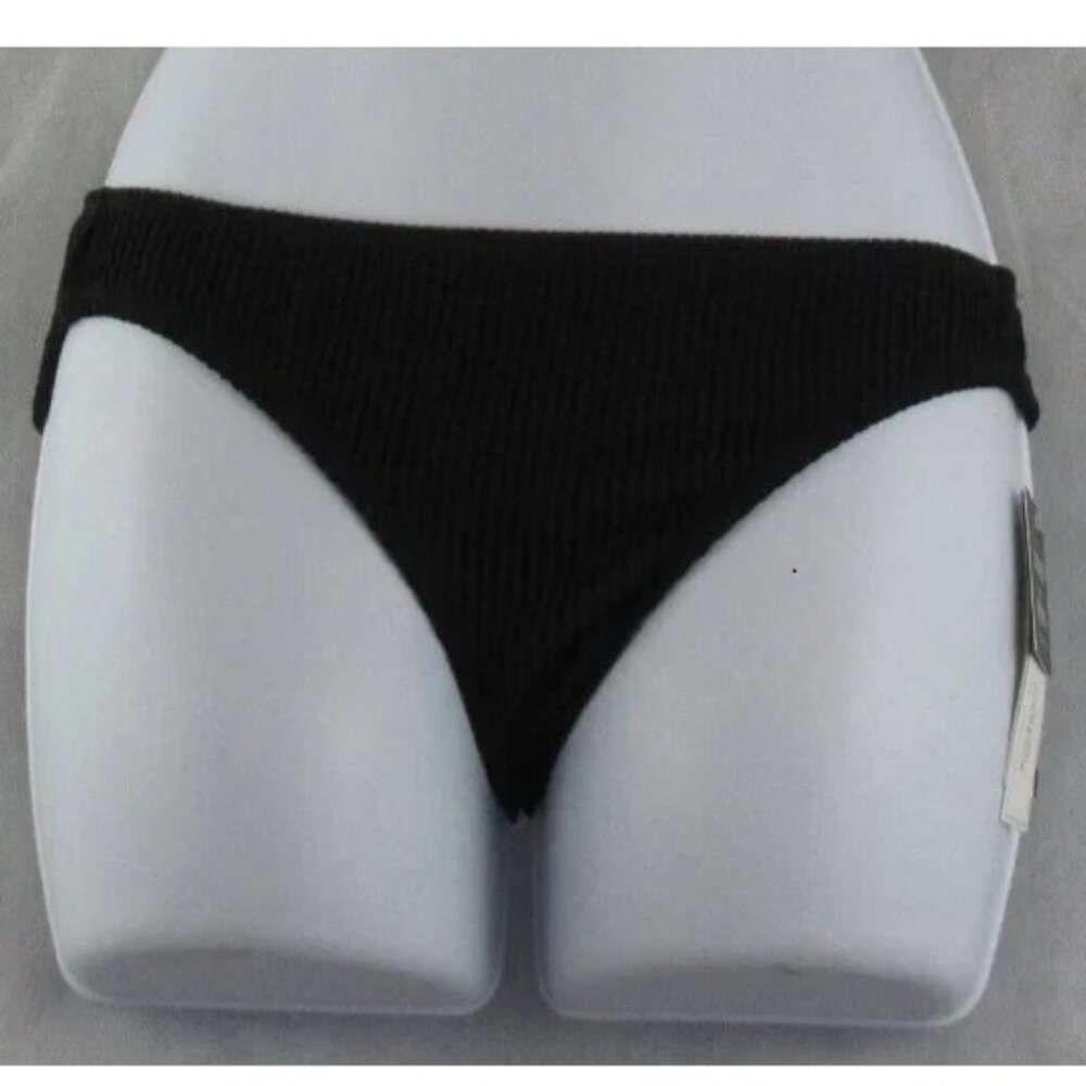 NWT Salt + Cove Juniors Ribbed Texture Hipster Bikini Bottom Swimsuit, Black